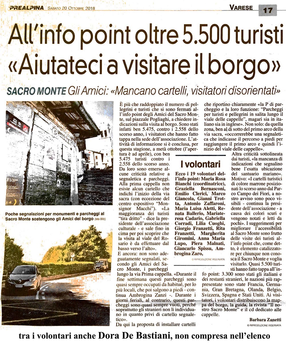 Prealpina 20102018 InfoPoint Amici del Sacro Monte b1