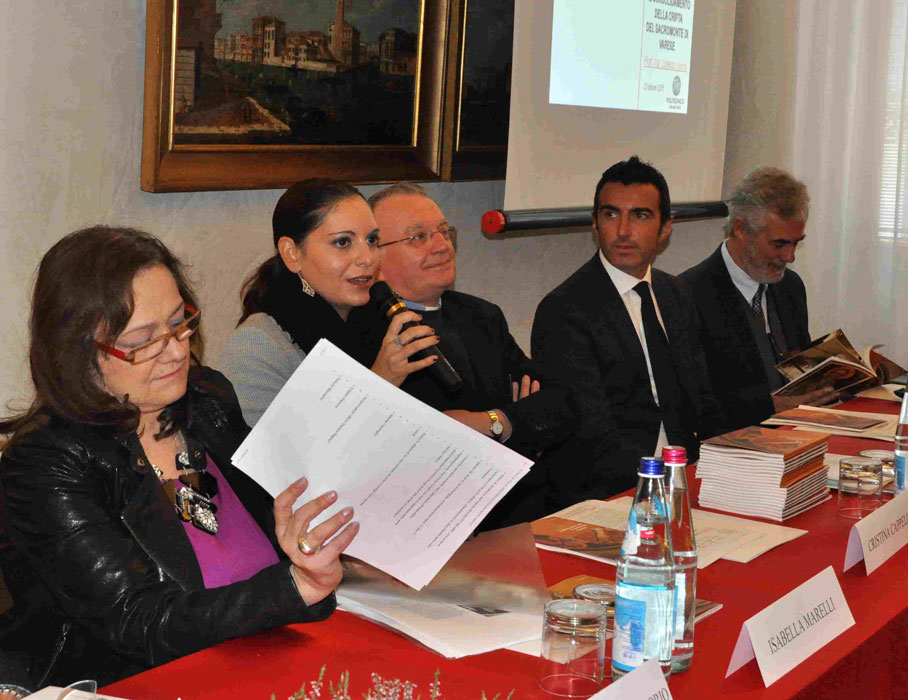 Il tavolo dei relatori alla presentazione alla stampa dei risultati dei restauri - foto Fumagalli